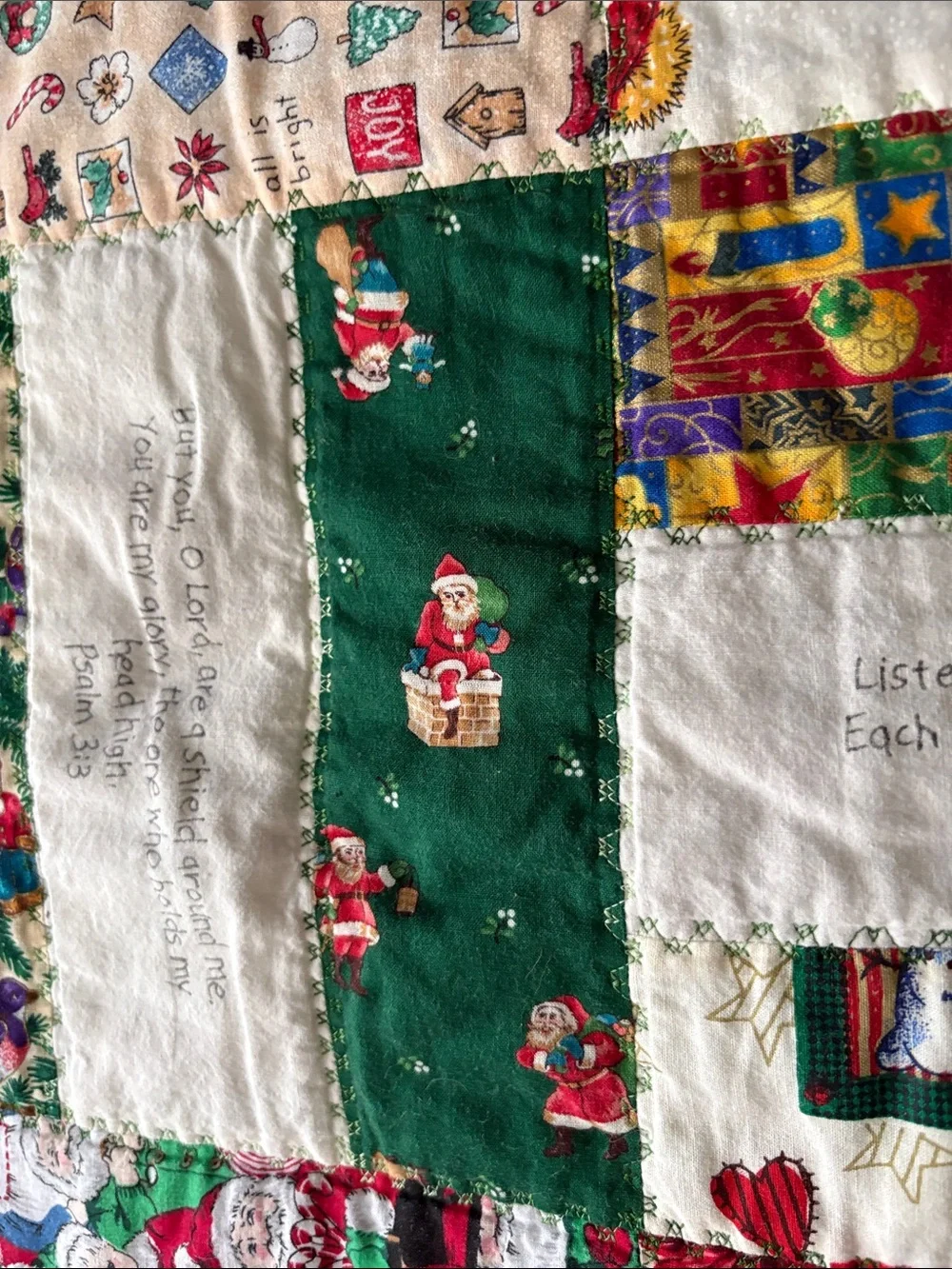 Child’s Reversible Christmas Quilt. Size 55”X 40”.